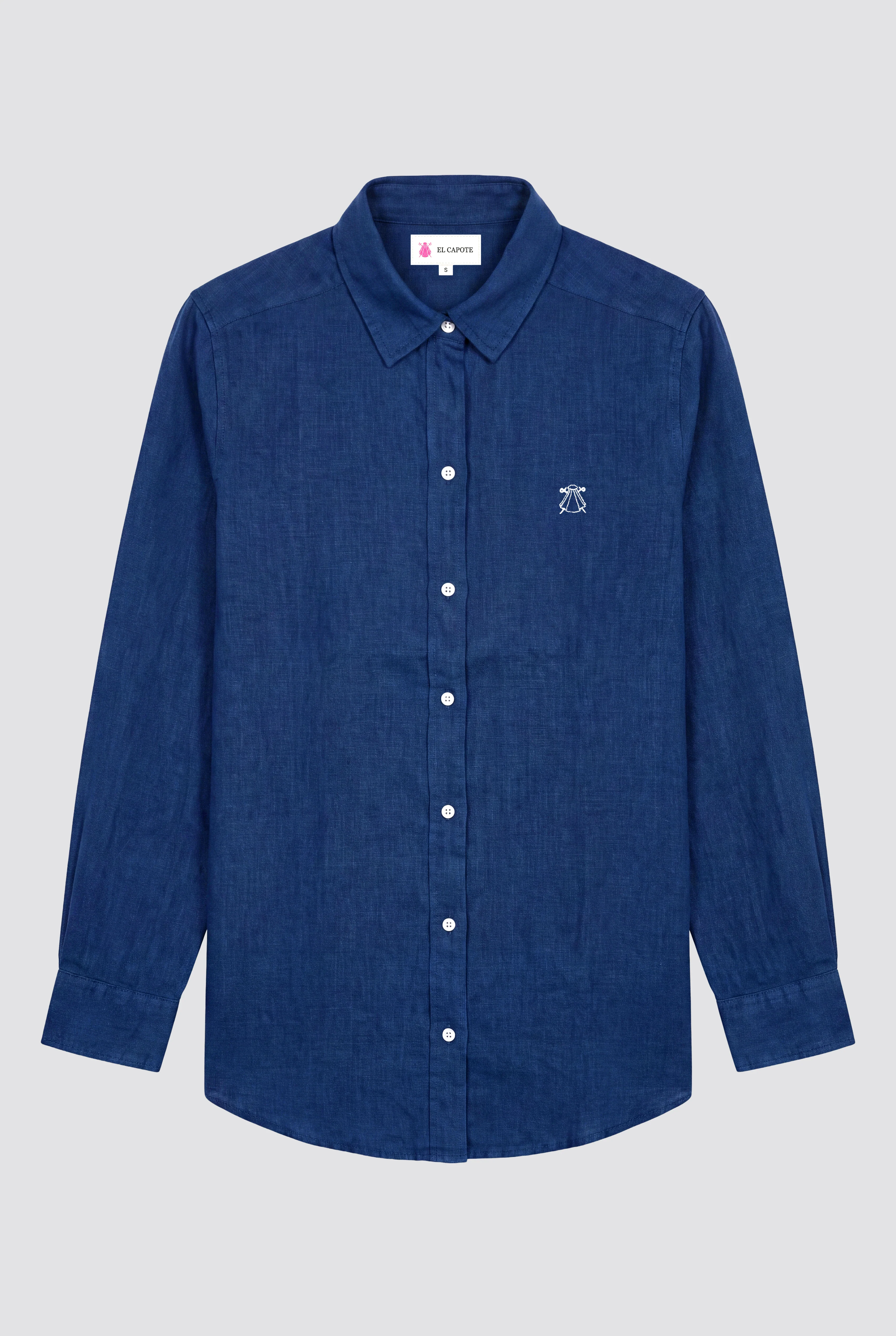 Camisa Azul Marino 100% Lino Mujer - Image 4
