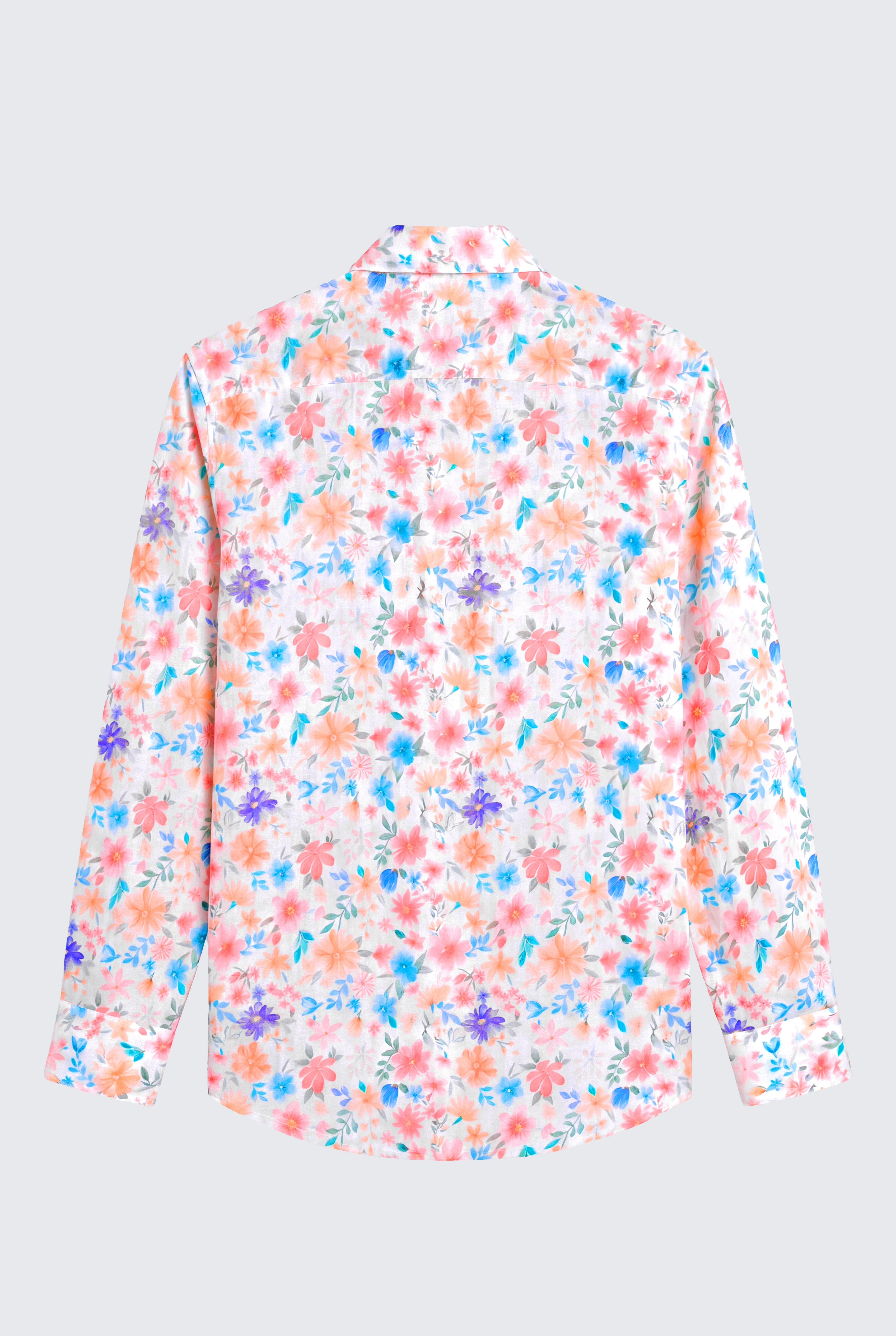 Camisa Blanca Flores Multicolor Hombre - Image 4