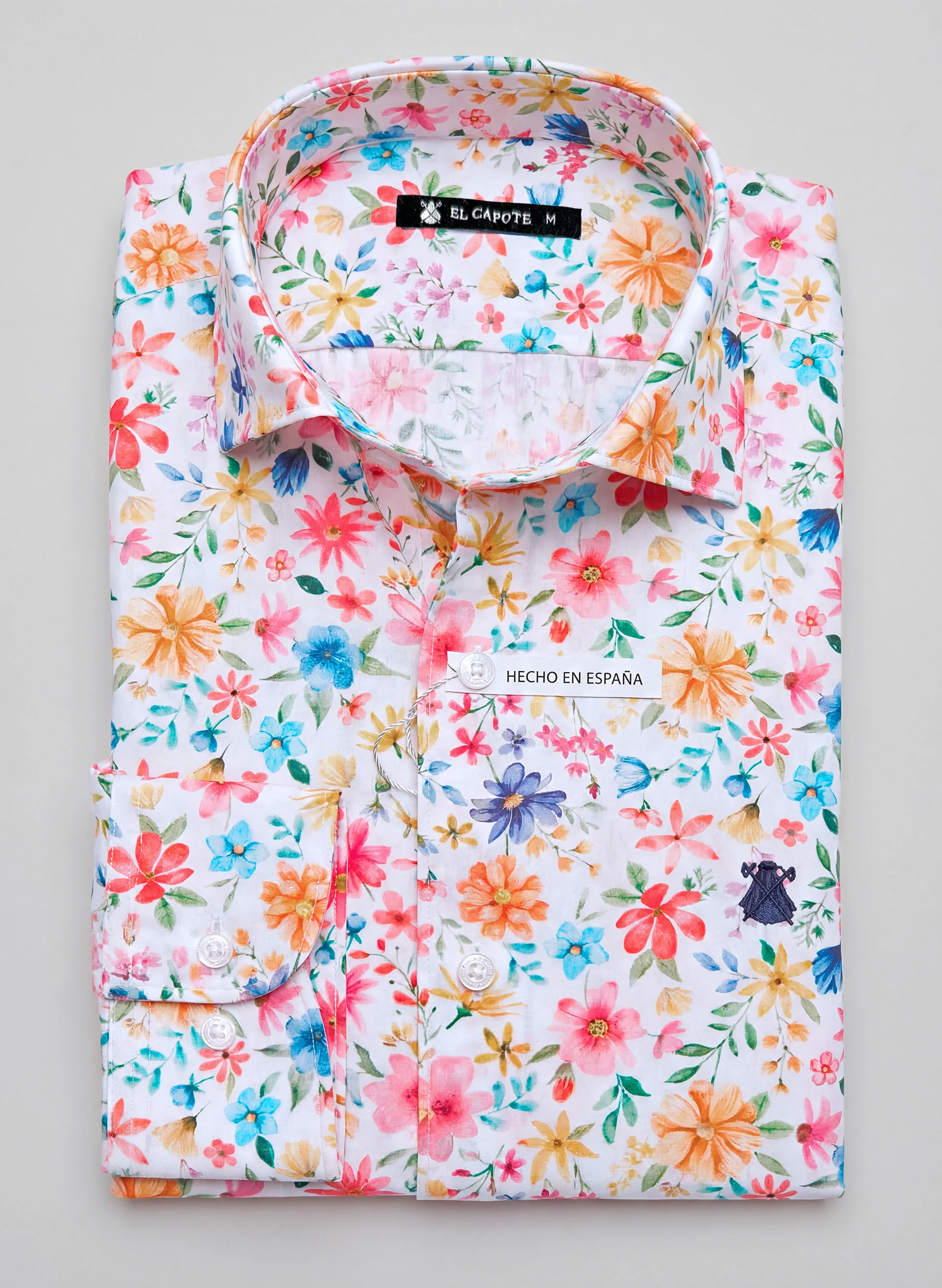 Camisa Blanca Flores Multicolor Hombre - Image 5