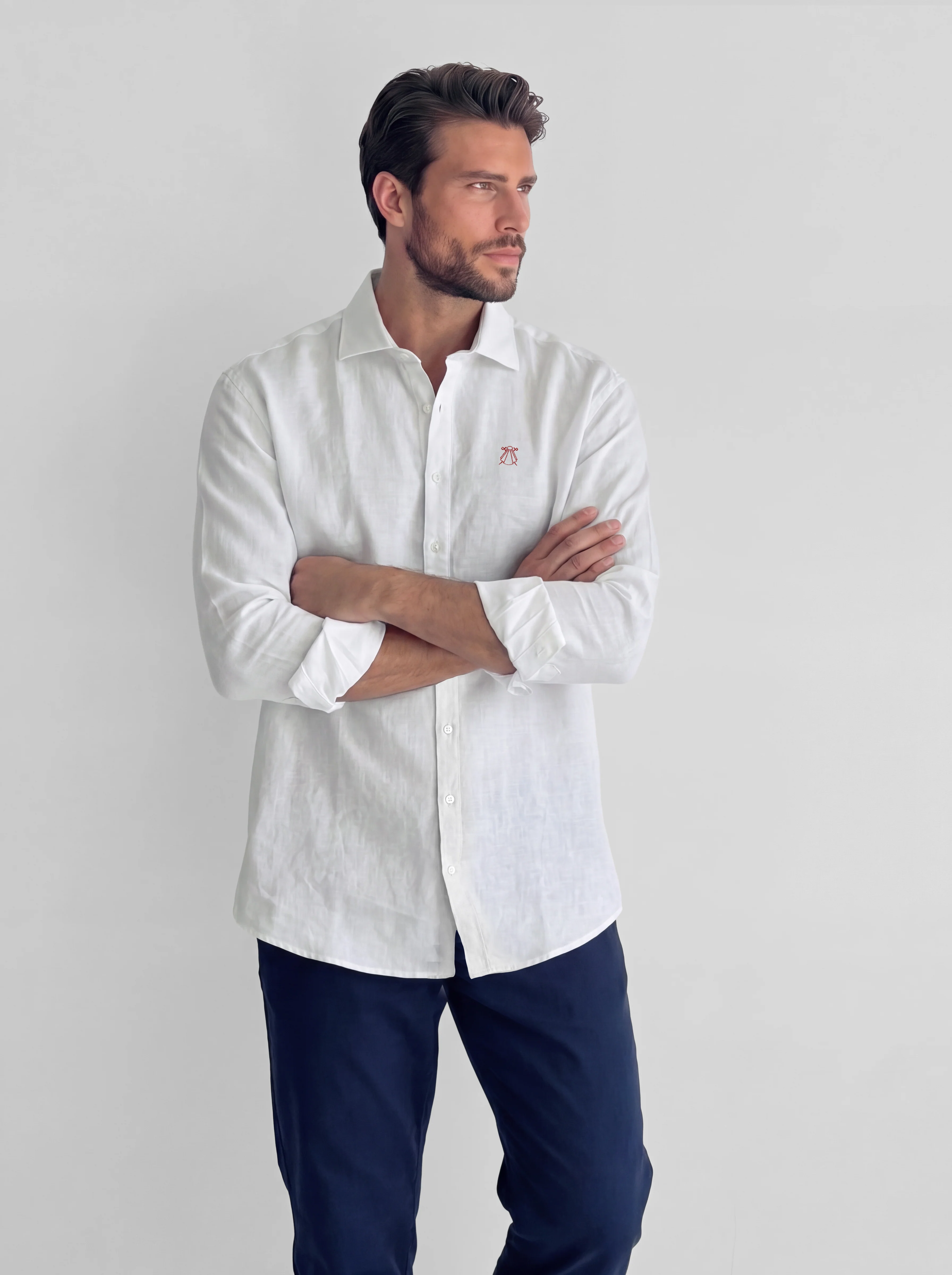 Camisa Blanca Lino Hombre - Image 6