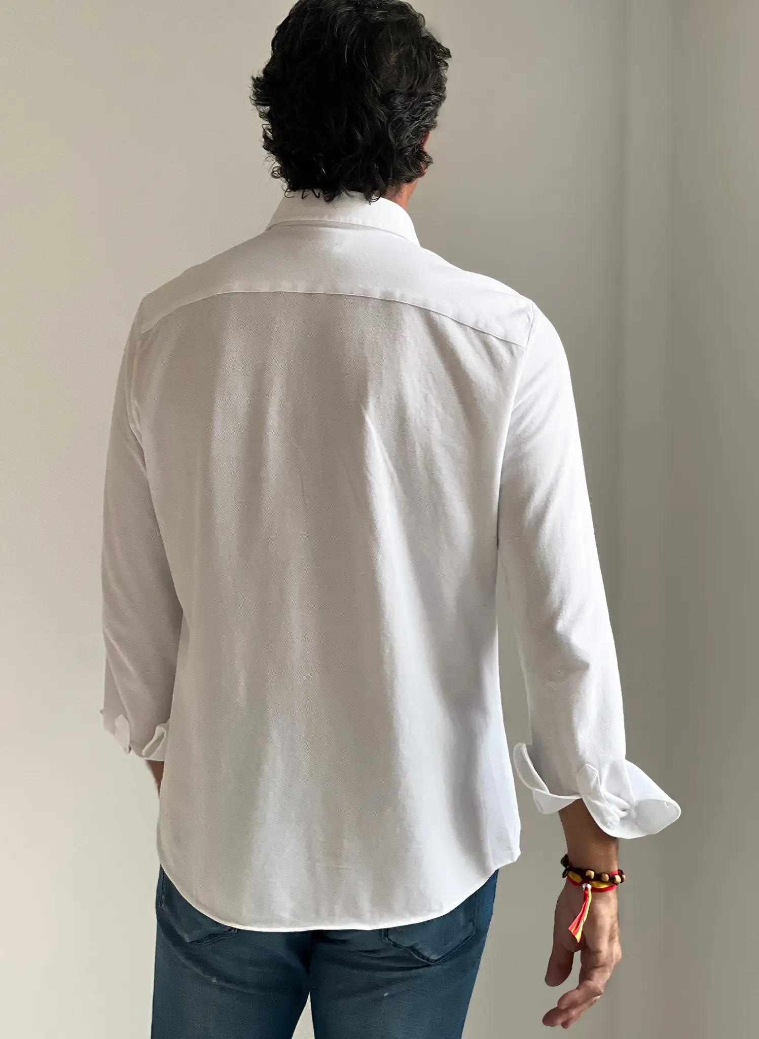 Camisa Blanca Piqué Hombre - Image 3