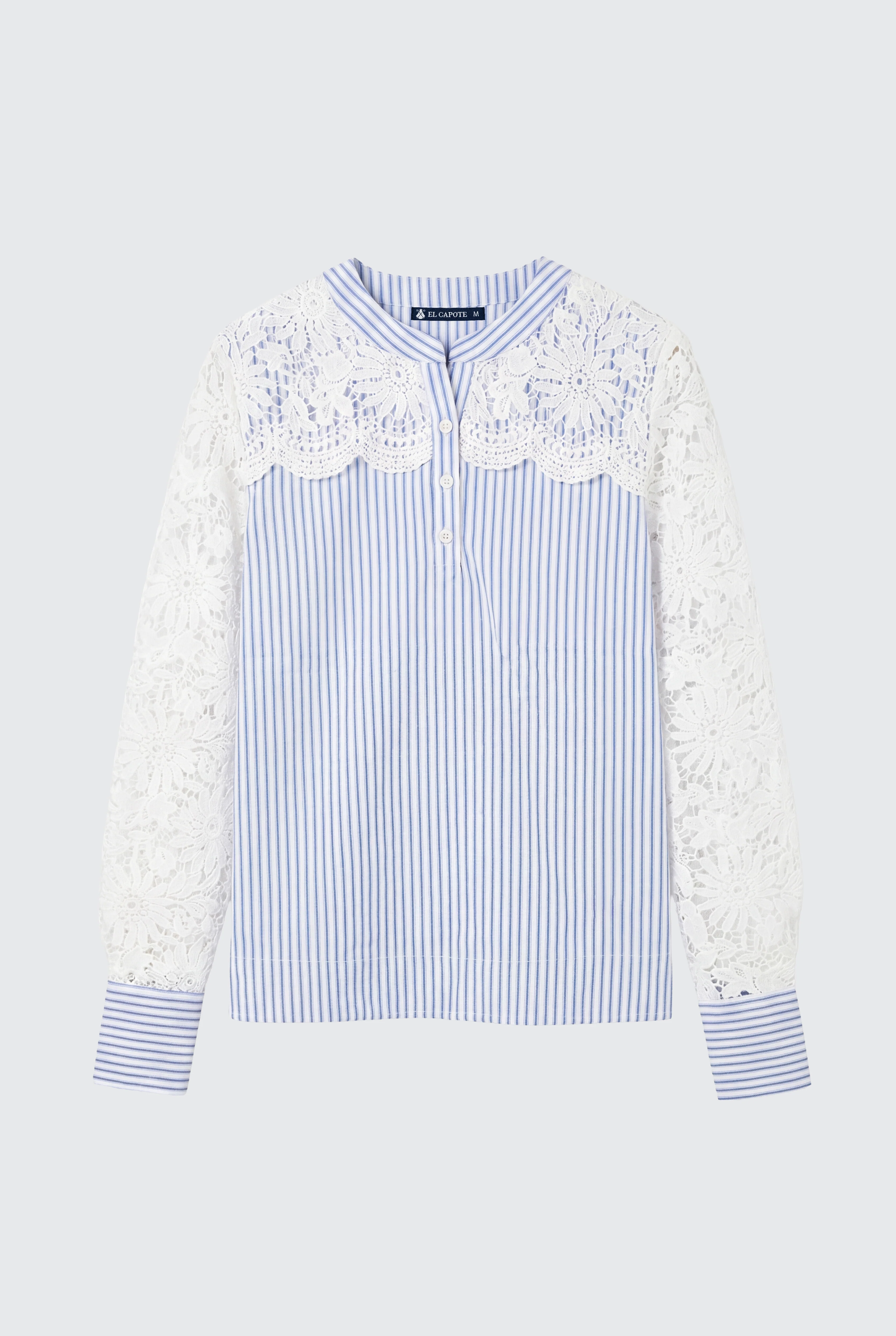 Camisa Rayas Guipur Mujer - Image 4