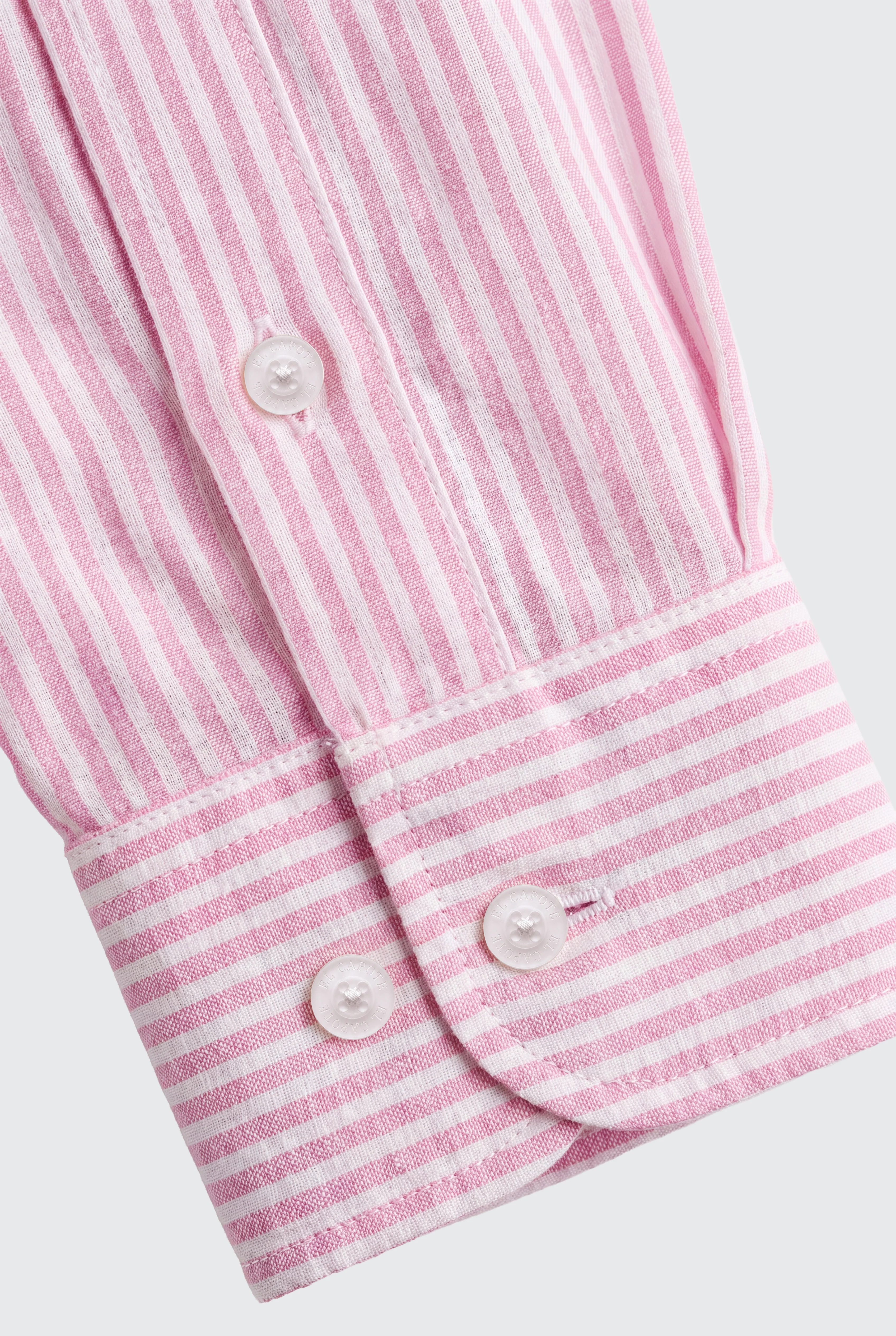 Camisa Rayas Rosas Lino Cuello Botón Hombre - Image 4