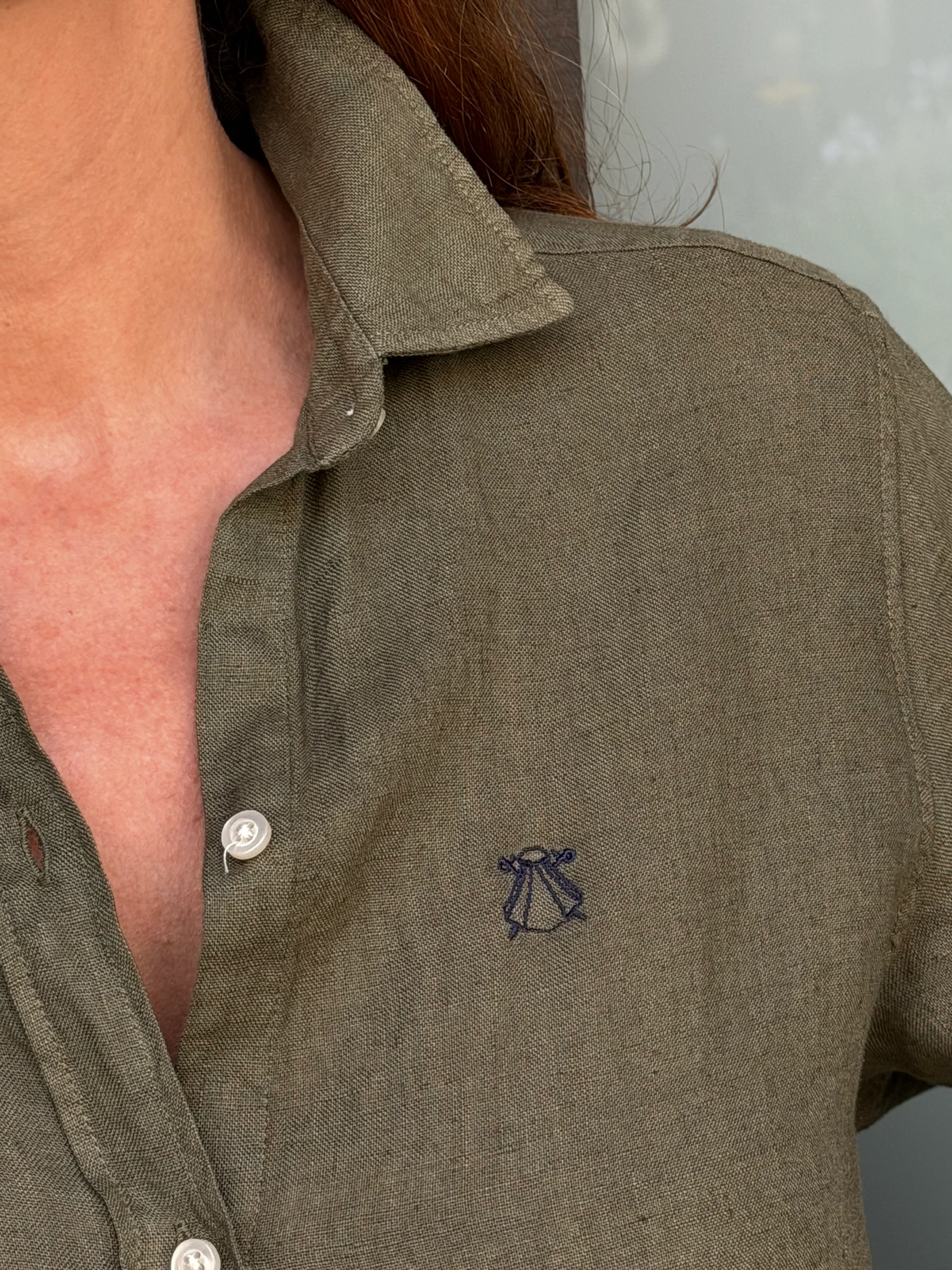 Camisa Verde 100% Lino Mujer - Image 3