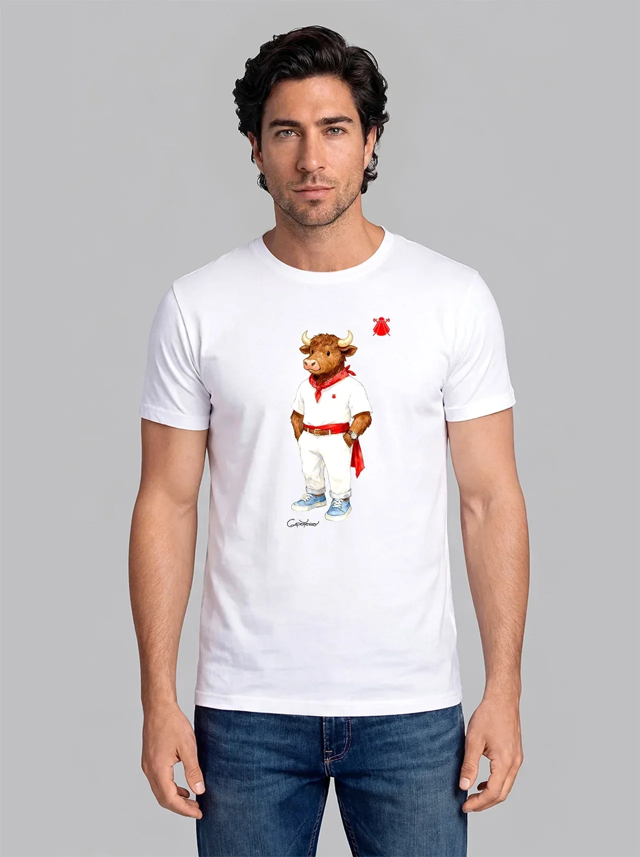 Camiseta Blanca Personalizable Torito San Fermín Mujer - Image 2
