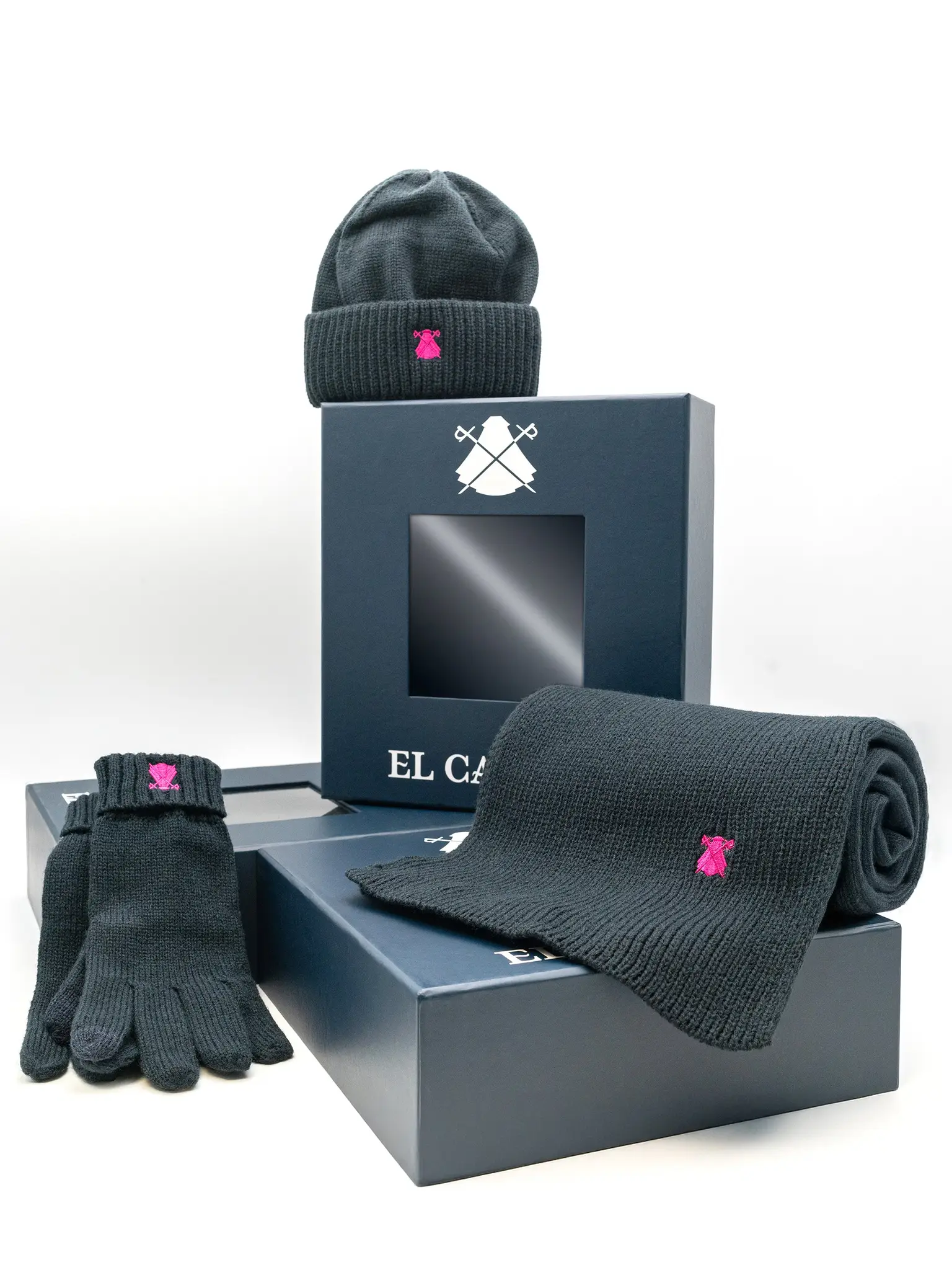 Pack de Gorro, Guantes y Bufanda Azul Marino Unisex