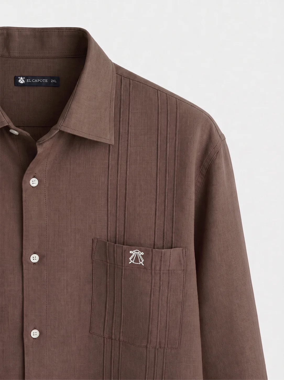 Guayabera Marrón Chocolate Hombre - Image 5