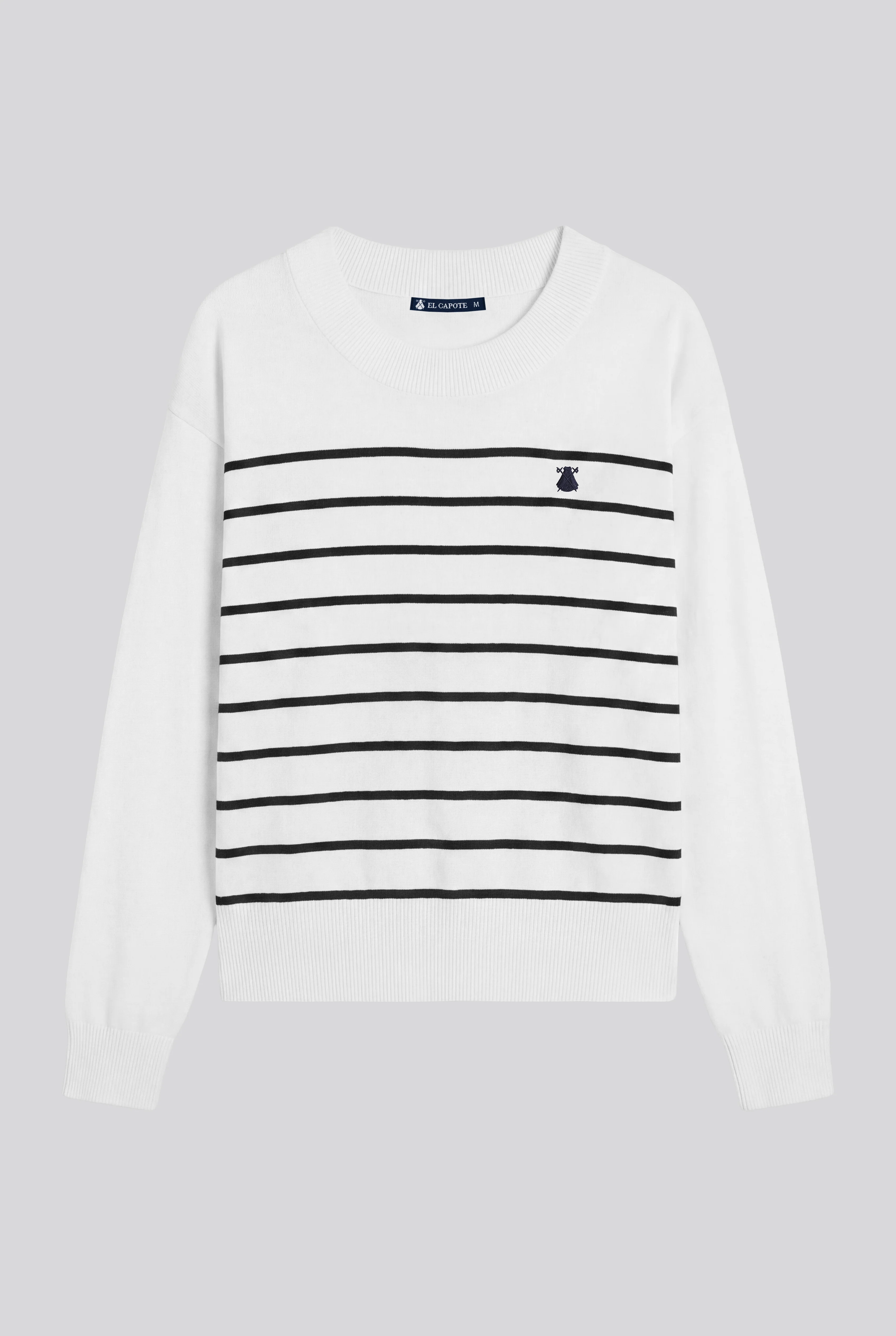 Jersey Blanco Punto Marinero Manga Larga Mujer - Image 4