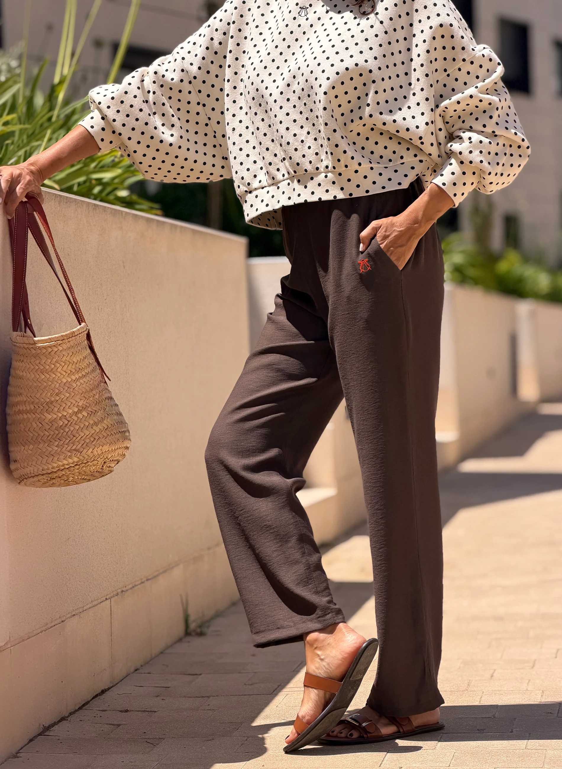 Pantalón Soft Marrón Chocolate Mujer - Image 4
