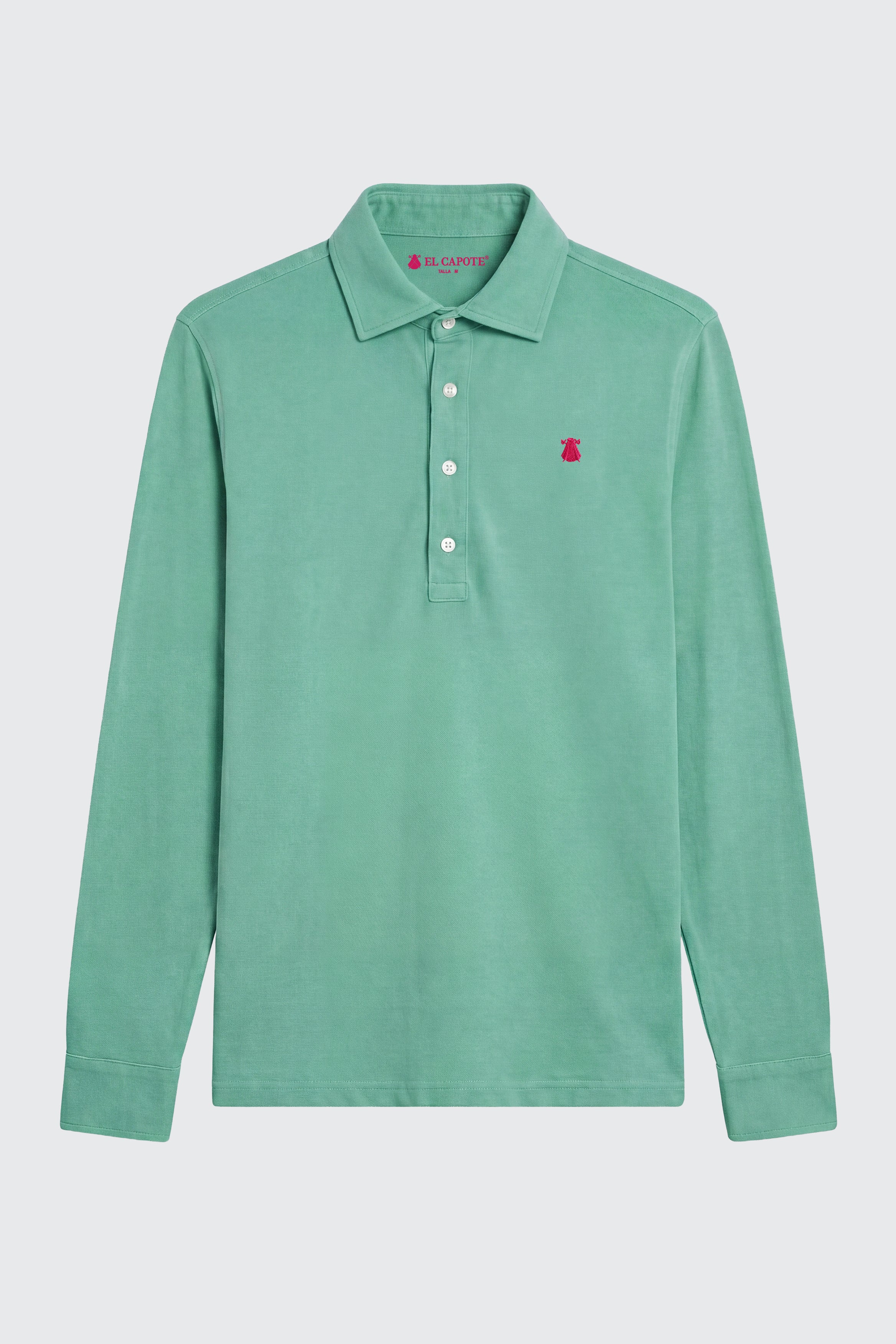 Polera Verde Agua Piqué Hombre - Image 4