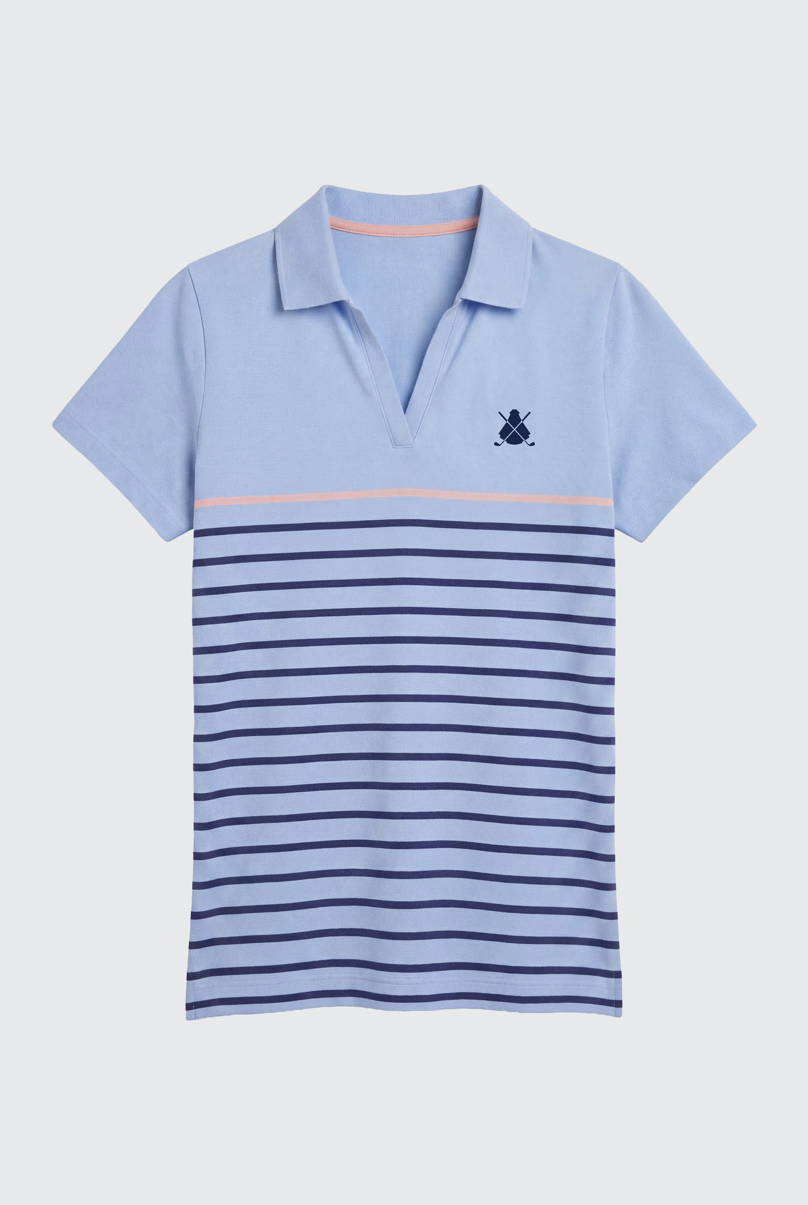 Polo Celeste Rayas Ultraligero Mujer - Image 2