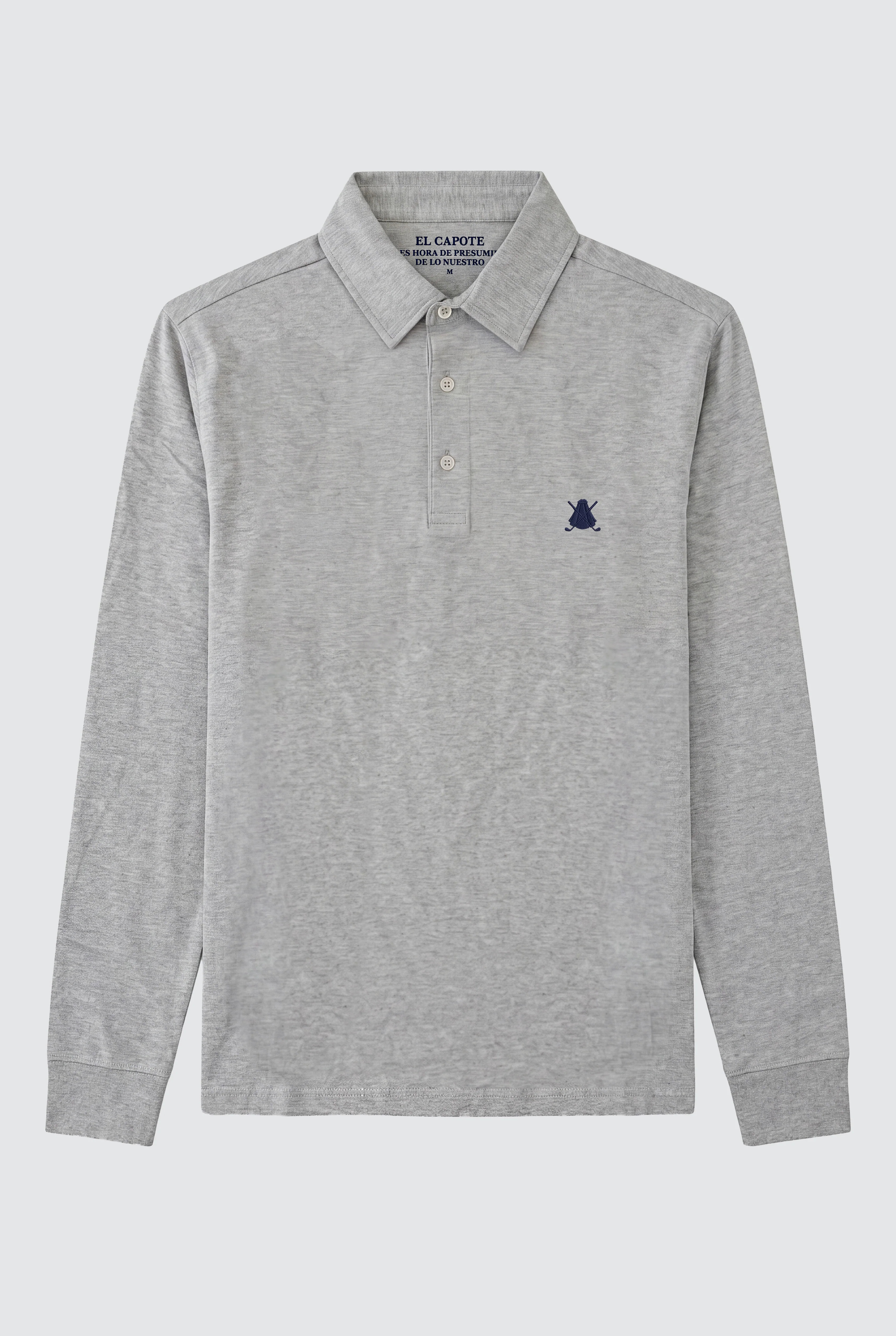 Polo Gris Manga Larga Hombre - Image 3